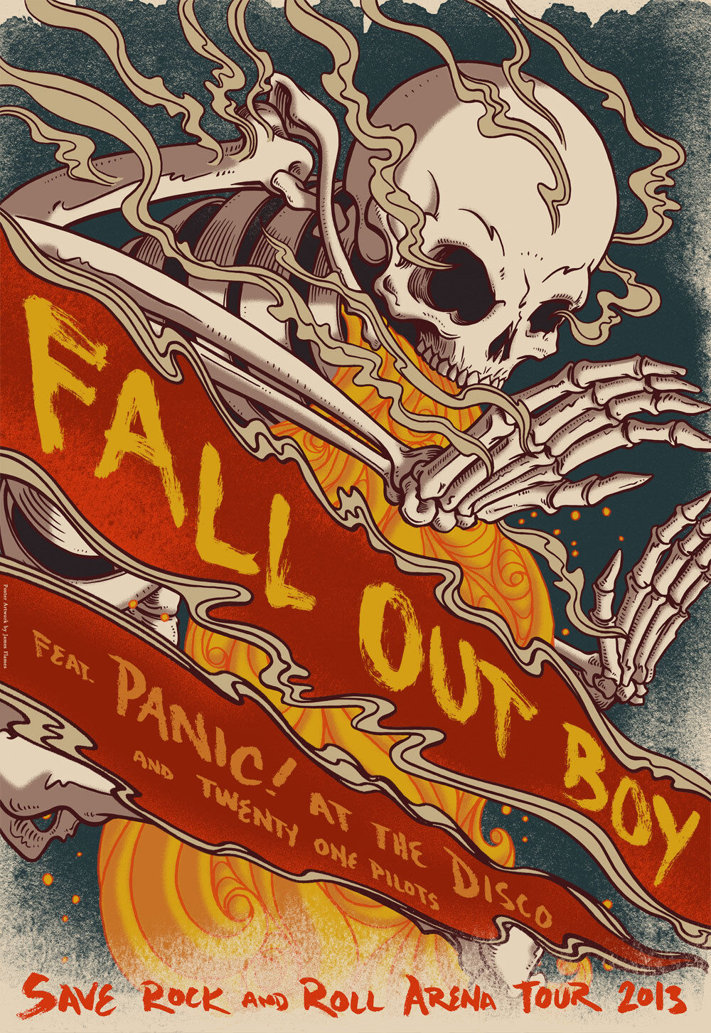Fall Out Boy/panic! At The Disco "save R & R Arena Tour 2013" Usa Concert Poster