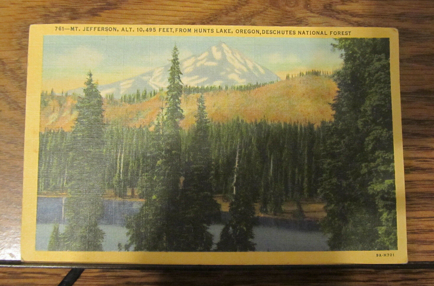 Mt. Jefferson Hunts Lake Oregon National Forest Postcard Mountain Scene