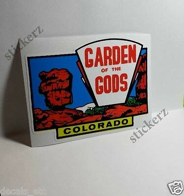 Colorado Garden Of The Gods Vintage Style Travel Decal, Vinyl Sticker