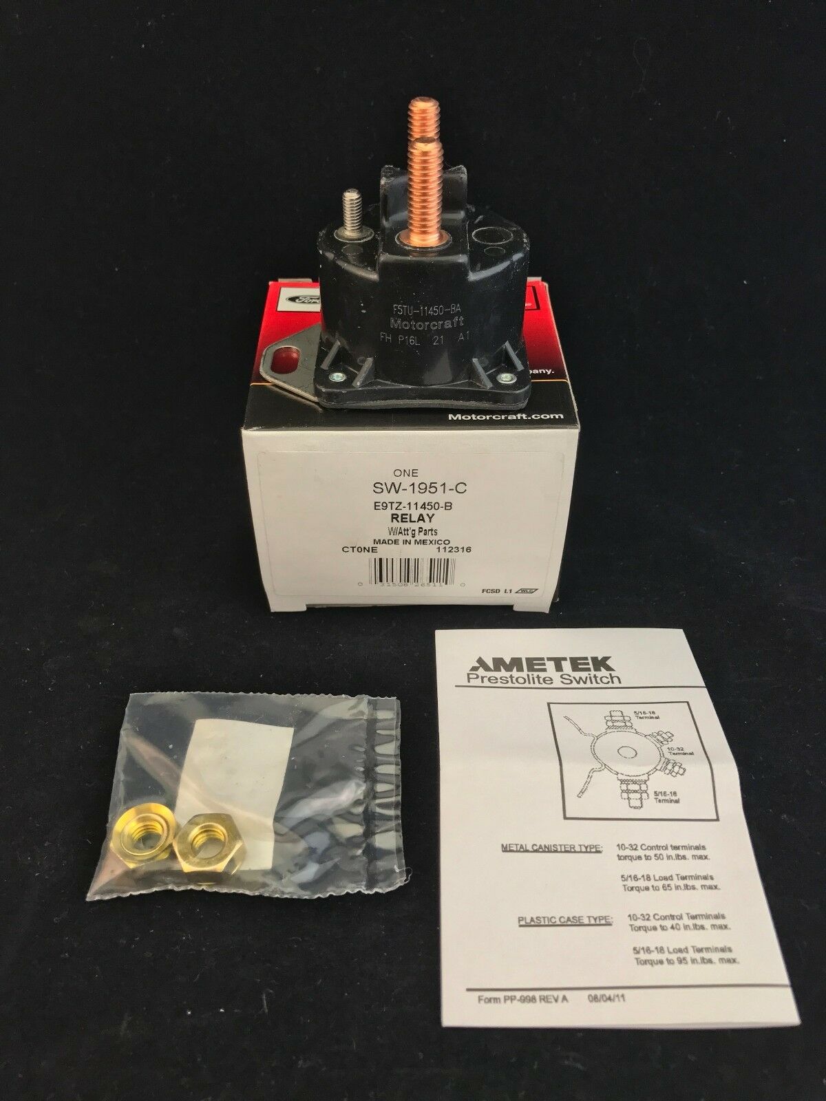 New Genuine Oem Ford Motorcraft Starter Solenoid Switch Relay Assembly Sw1951c