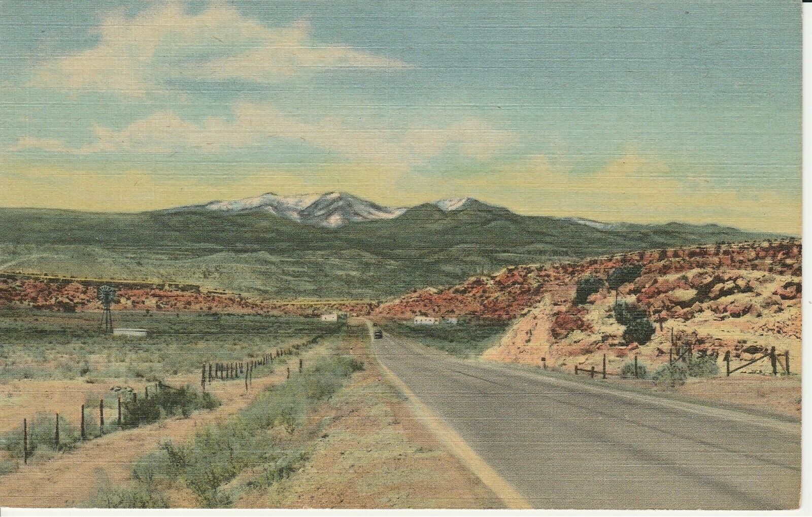 Mt Taylor From Route 66 Near Grants New Mexico Nm Postcard Linen Teich