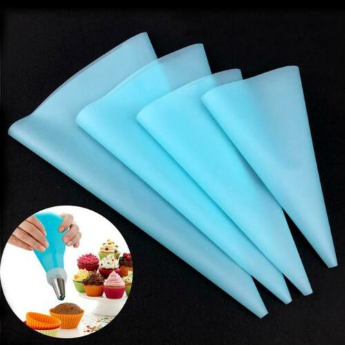 4pcs Silicone Reusable Icing Piping Cream Pastry Bag Cake Decor Tool Diy