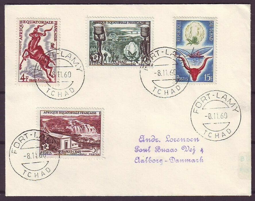 D5462/ Chad Tchad Fort-lamy Last Day As Colony Cover T/denmark 1960