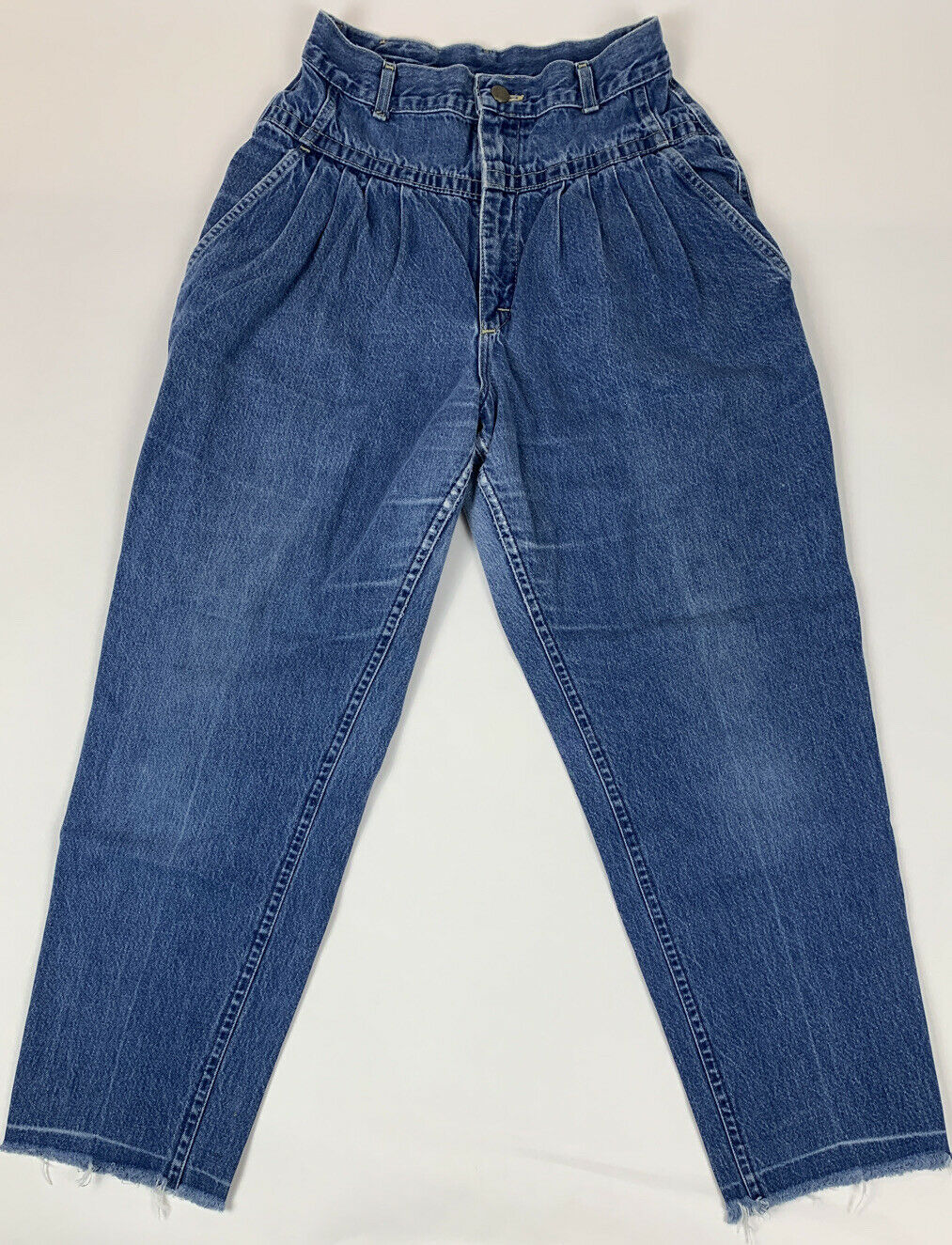 Vtg 90’s Lee Womens Jeans High Rise Pleated Tapered Leg Usa Made Sz 12m 27 X 26
